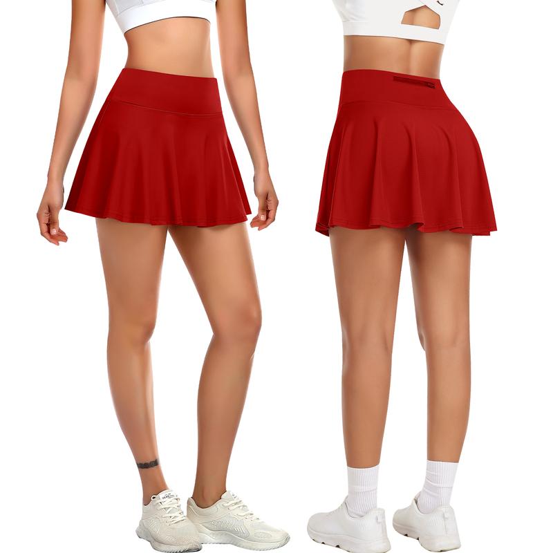 Women's Tennis Solid Pocket High Waist Athletic Skirt Pleated Golf Skorts with Pockets High Waisted Workout Running Casual Girl Skirts