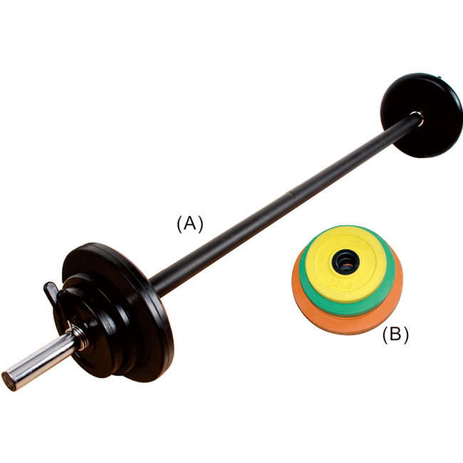 20kg Rubber Barbell set for home gym weight lifting workout UV13604