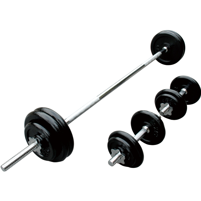 50kg Black Painting Barbell Dumbbell set 2 in 1 for gym weight lifting UV13802