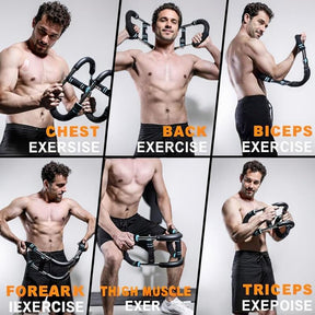 Adjustable 60-130 LBS Twister Arm Trainer for Chest Shoulder Arm & Core Workout Portable Home Gym Equipment with Customizable Resistance