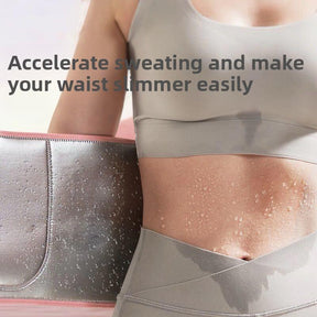 Sweat Belt  Ab Trainer for Women and Men Sweat Band Waist Trainer Belt for High Intensity Training and Gym Workouts 3 Adjustable Sizes - Black/Pink
