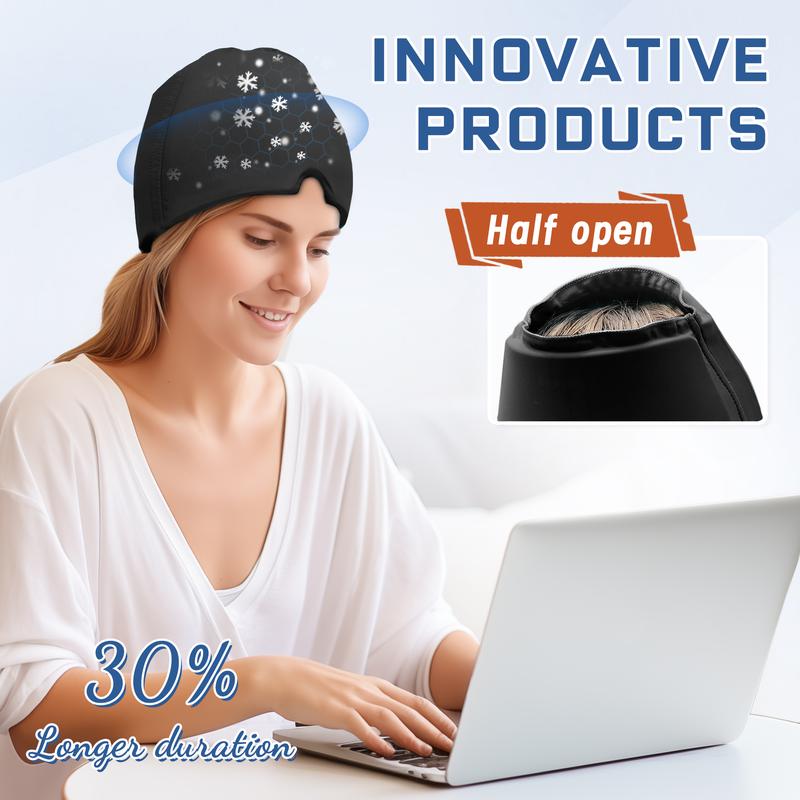 Migraine Headache Cap, Gel lce Head Wrap for Tension and Stress.Suitable for Home breaks, before sleep, office