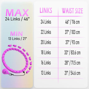 Weighted Hula Circle for Adults, Infinity Hoop Fit Plus Size 47 Inch/120cm, Include 24 Detachable Links and Waist Trainer for Women, Home Workout Equipment, Exercise Equipment, Home Training Equipment