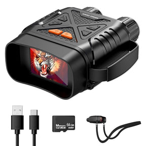 Night Vision Goggles with 64GB SD Card, Adult Night Vision Binoculars with 2.8 Inch HD Screen for Hunting Camping, Hiking Essentials 10x Digital Zoom, 5W Infrared Light, 7 Levels of Infrared, Simple Operation