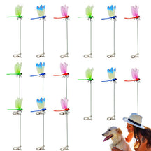 Outdoor Fake Dragonfly Rod Clip, Garden Metal Dragonfly Clip. Natural Organic Concept, 3D Dragonfly Garden Decoration, Creative Home Accessories