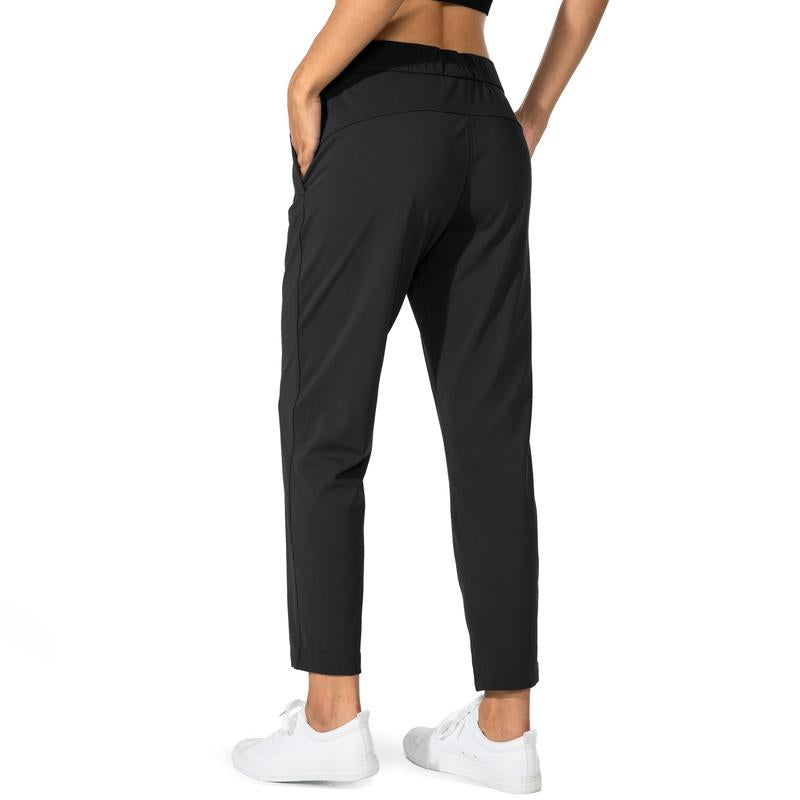 Women's Pants with Deep Pockets 7/8 Sporty Skinny Bottoms Stretch Ankle Sweatpants Solid Tracksuits