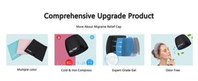 Migraine Headache Cap, Gel lce Head Wrap for Tension and Stress.Suitable for Home breaks, before sleep, office