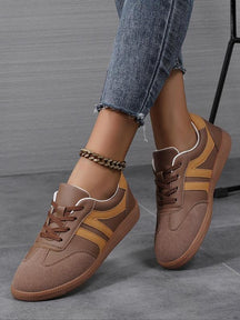 Women's Fashionable Lace Up Contrast Binding German Trainers, Casual Breathable Comfortable Sports Training Shoes, All-match Basic Shoes for Daily Wear