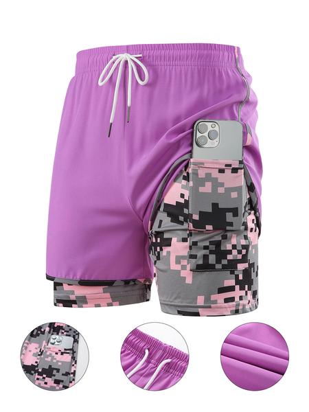 Women's Camo Print Gym Shorts, Breathable Comfortable Quick Drying Skinny Shorts, Ladies Sportswear for Indoor Outdoor Wear, Bottom