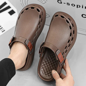 Quick-Dry EVA Solid Color Mens Sandals Fashion Trendy Lightweight Outdoor Travel Essentials Beach Shoes Casual Men’s Slippers