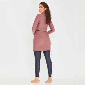 New Muslim Swimwear Women Modest Patchwork Hijab Long Sleeves Sport Swimsuit 3pcs Islamic Burkinis Wear Bathing Suit
