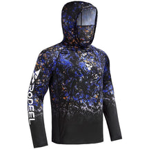 Sun UV Protection Hoodie Shirts, UPF 50+ Men Raglan Long Sleeve Lightweight Quick Dry Breathable Cooling Rash Guard with Mask Neck Gaiter for Outdoor, Hiking, Fishing, Boating, Biking, Sport, Gym, Constructing, Roofing, Landscaping, Gardening 915
