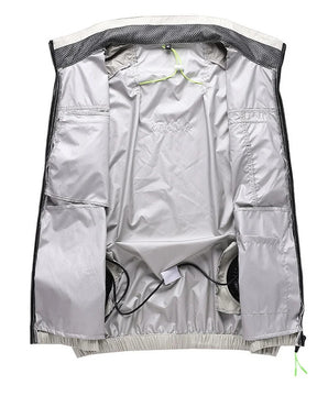 Summer Cool Vest Wearable Cooling Fan Vest Air-conditioned Clothes Usb Cooling 13 Hours For Outdoor Work  Fishing Short Sleeve