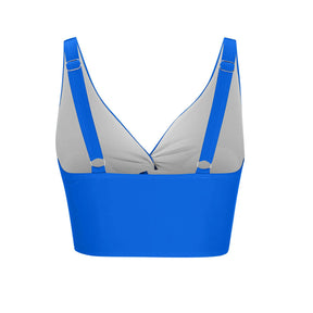 Women'S Swimsuit Top Solid Colour Bikini Swimsuit Fashion Gathering Push Up Tankini Swimsuit Sexy Backless Cross Strap Bikini