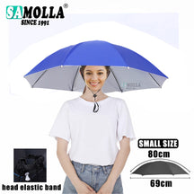 Portable Rain Umbrella Hat Army Green Foldable Outdoor Pesca Sun Shade Waterproof Camping Fishing Headwear Cap Beach Head Hats