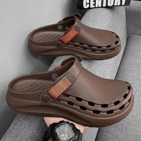 Quick-Dry EVA Solid Color Mens Sandals Fashion Trendy Lightweight Outdoor Travel Essentials Beach Shoes Casual Men’s Slippers