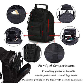 Tactical Compact EDC Shoulder Sling Bag for Men - Crossbody and Chest Pack for Travel, Camping, Trekking, Outdoor Sports - Adjustable Multifunction Durable dealsforyoudays