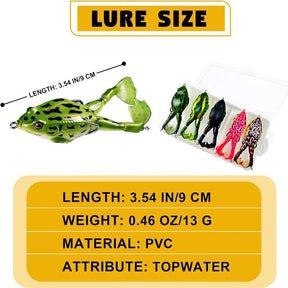 5PCS Frog Lures Baits Fishing Tools Double Propeller Legs Silicone Soft Treble Hook 13.5g Topwater Wobblers Artificial Baits Catfish Fishing Lures Dealsforyoudays