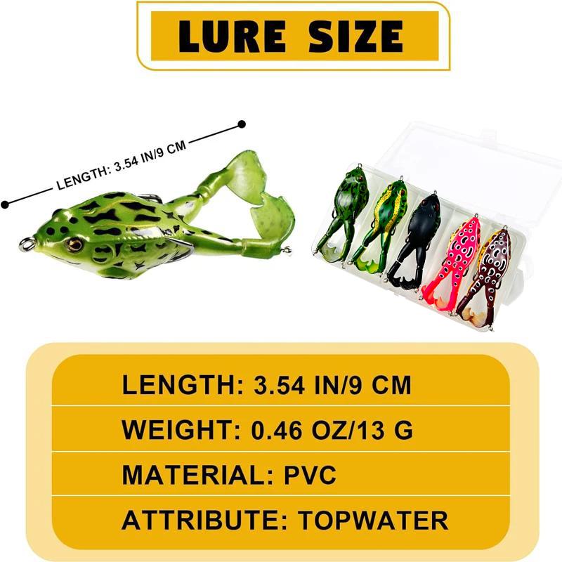 5PCS Frog Lures Baits Fishing Tools Double Propeller Legs Silicone Soft Treble Hook 13.5g Topwater Wobblers Artificial Baits Catfish Fishing Lures Dealsforyoudays