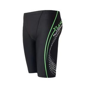 Adult Men's Summer Pure Black Large Size Professional Waterproof Quick Drying Bionic Fabric Sharkskin Swimming Trunks Wholesale