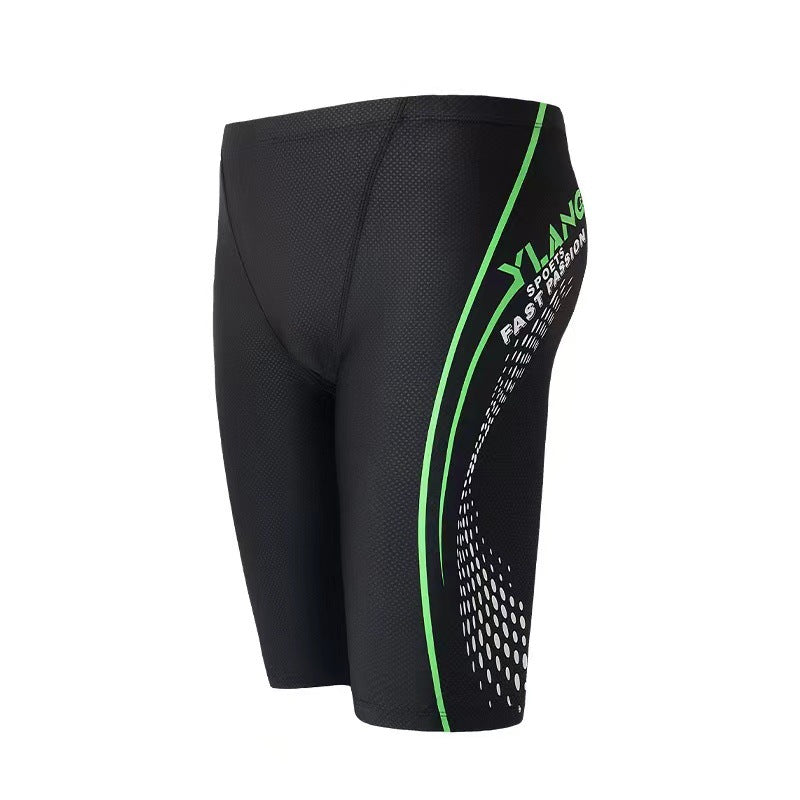 Adult Men's Summer Pure Black Large Size Professional Waterproof Quick Drying Bionic Fabric Sharkskin Swimming Trunks Wholesale