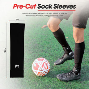 Elite Soccer Bundle - Grip Sock, Shin Guards, Pre-Cut Sock Sleeves, and Shin Guard Straps Bundle – Essential Equipment for Futbol Players