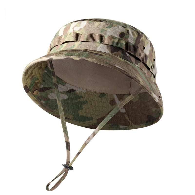 Tactical Fishing Boonie Hats Camouflage Panama Cap Hunting Shooting Outdoor Camping Sun Protection Folding Fisherman Bucket Hat