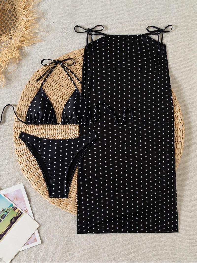 Women's Floral Print Bikini Set, Casual Fashion Chic Swimsuit Set for Beach Holiday Vacation, Ladies Swimwear for All Seasons, Bikini Skirt Set, Floral Bikini Top, Bikinis Sets