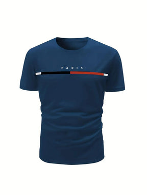 5 pieces of men's fashion letter pattern T-shirts, classic short-sleeved round-neck T-shirts, suitable for summer casual outings, sports and training.  Outdoorfun ，Top Streetwear