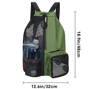 Swim Bag Mesh Drawstring Backpack with Wet Pocket Beach Backpack Swimming Sports Bag for School Swimming Beach Storage Bags