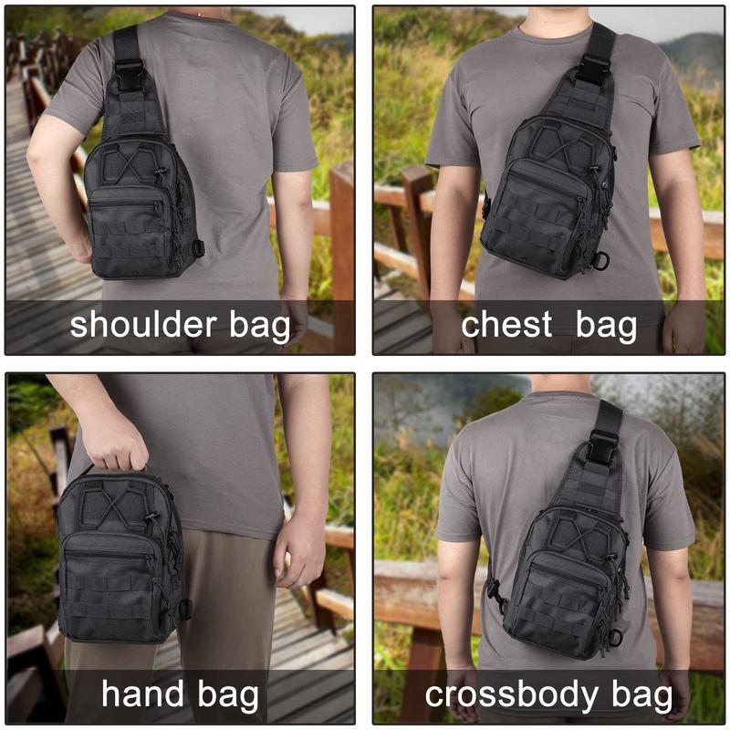 Tactical Compact EDC Shoulder Sling Bag for Men - Crossbody and Chest Pack for Travel, Camping, Trekking, Outdoor Sports - Adjustable Multifunction Durable dealsforyoudays