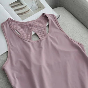 Summer Quick Dry Tank Top Thin Section Mesh Backless Loose Casual Versatile Camisole Yoga Sports T-Shirt Fitness Running Vest