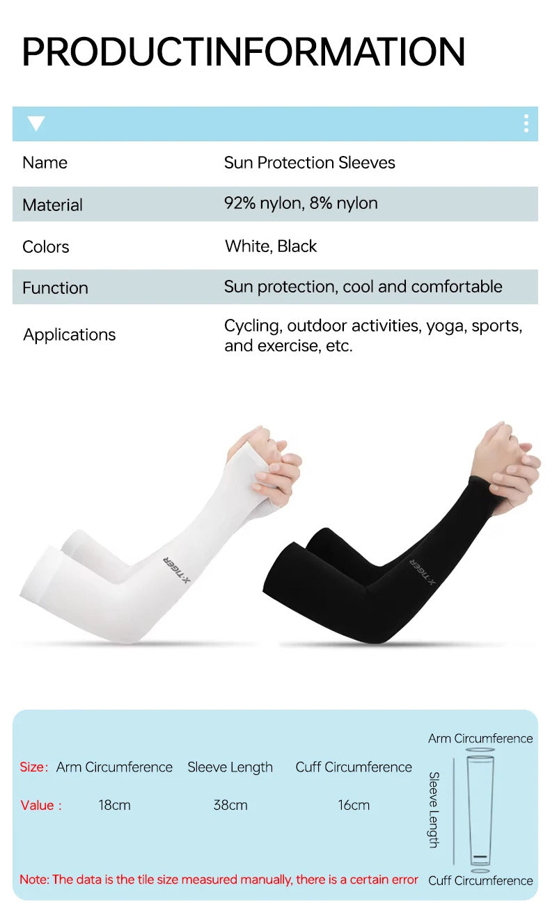 4 Pairs Cycling Arm Summer Ice Cloth Cycling Sleeves Sun Protection Unisex Breathable Running Volleyball Sleeves Outdoor