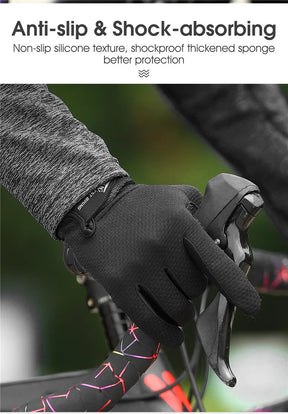 BIKING Summer Cycling Gloves Full Finger MTB Bike Gloves Touch Screen Non Slip Silicone Palm Driving Riding Gloves