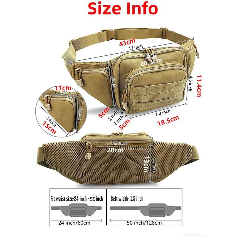 Outdoor Hiking  Waist Running Sports Functional Cycling Bum Multi-functional Tool Shoulder Tactical Waist Pack