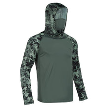 Sun UV Protection Hoodie Shirts, UPF 50+ Men Raglan Long Sleeve Lightweight Quick Dry Breathable Cooling Rash Guard with Mask Neck Gaiter for Outdoor, Hiking, Fishing, Boating, Biking, Sport, Gym, Constructing, Roofing, Landscaping, Gardening 915