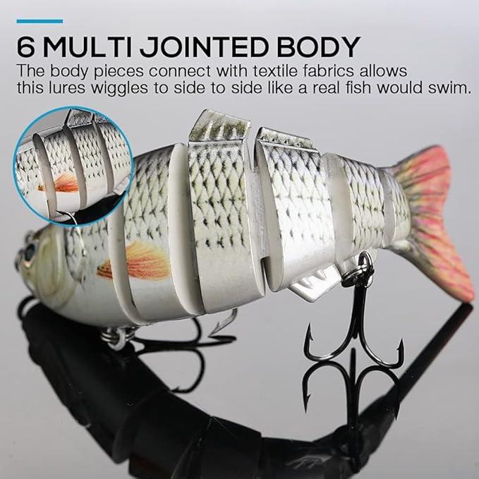 5 Pieces/set Fishing Lures Set Multi Segments Jointed Hard Bait 3.9in/0.56oz,Bionic Hard Fishing Bait Suitable for Fresh Water and Saltwater,Sinking Lifelike Swimbait Outdoor Fishing Equipment for Dealsforyoudays Perfect for Beginners