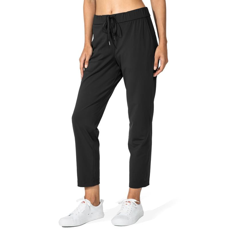 Women's Pants with Deep Pockets 7/8 Sporty Skinny Bottoms Stretch Ankle Sweatpants Solid Tracksuits