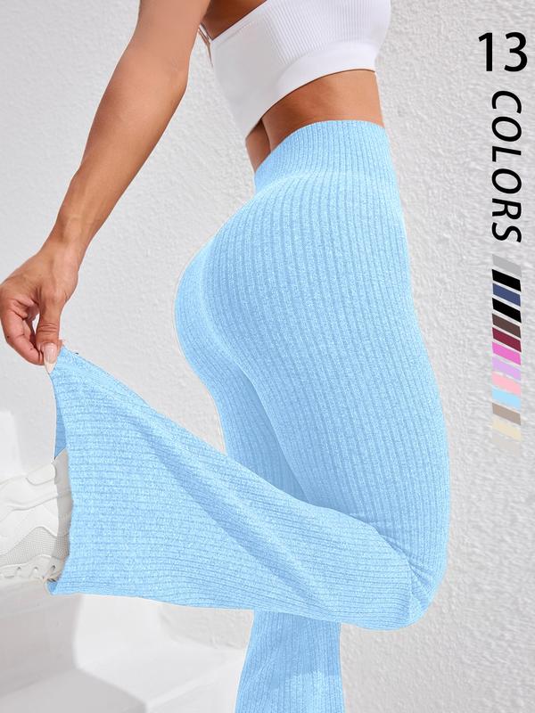 Women's Solid High Waist Sports Leggings, Casual Comfy Breathable Skinny Pants for Yoga Gym Workout Running, Ladies Sportswear for All Seasons, Fitness Summer Bottoms