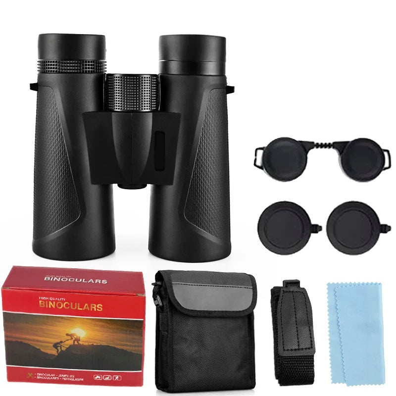 Powerful Telescope 12X42 Professional Binoculars Low Light BAK4-Prism Long Range Waterproof Military Hunting Camping Equipment