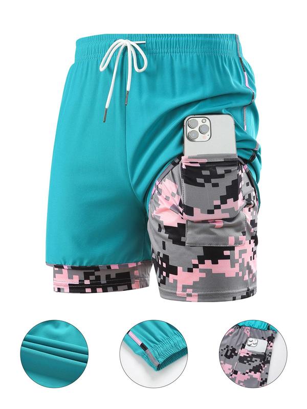 Women's Camo Print Gym Shorts, Breathable Comfortable Quick Drying Skinny Shorts, Ladies Sportswear for Indoor Outdoor Wear, Bottom