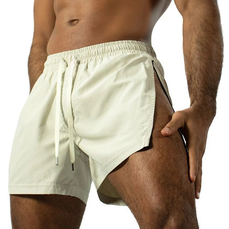 Summer Sports Shorts Men Sweatshorts Quick Dry Running Gym Beach Jogging Bottoms Men Fitness Training side Zipper Shorts Pants