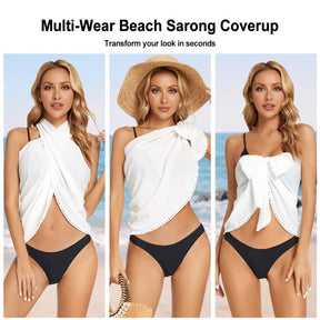 Womens Viral Sarong Skirt Cover Ups – Sarong Beach Wrap Lightweight Skirts for Swimsuit, Swimwear, Vacation From Poolside to Beach Walk (S-XXL)