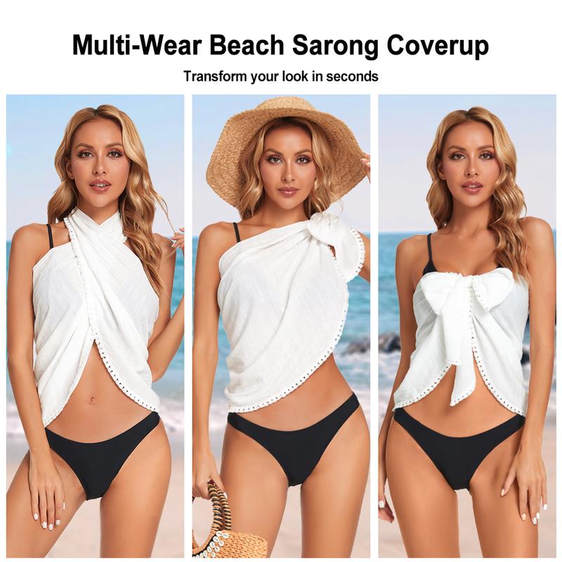 Womens Viral Sarong Skirt Cover Ups – Sarong Beach Wrap Lightweight Skirts for Swimsuit, Swimwear, Vacation From Poolside to Beach Walk (S-XXL)