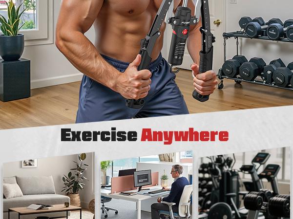 Chest & Arm Twister - Hydraulic Power Chest Press Machine for Upper Body Strength Training, 2-in-1 Twister arm Trainer with ab Roller Wheel(Backpack& Pad Included)