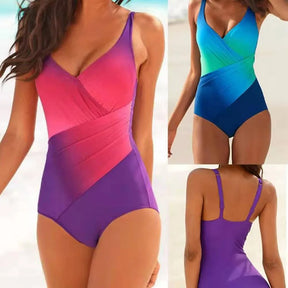 One-Piece Swimsuits Women'S Sports Swimwear Sport Swimsuit Open Back Beach Wear Bathing Suit Rainbow Gradient Beach Swimwear