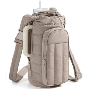 Water Bottle Holder Bag with Strap, 40/32 oz Gym Accessories with Phone Pocket, Sling Bag Purses for Women Drinkware Tumble