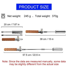 Camping Long Flame Igniter Outdoor Portable Wooden Handle Burner Picnic BBQ Gas Tank Spray Gun Removable Stove Toolkit