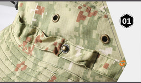 Tactical Fishing Boonie Hats Camouflage Panama Cap Hunting Shooting Outdoor Camping Sun Protection Folding Fisherman Bucket Hat