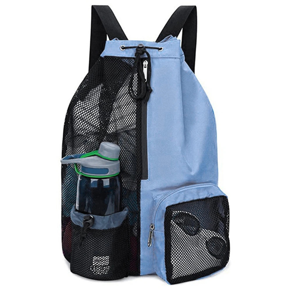 Swim Bag Mesh Drawstring Backpack with Wet Pocket Beach Backpack Swimming Sports Bag for School Swimming Beach Storage Bags